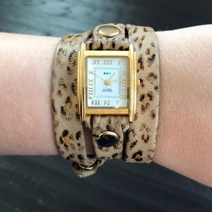 La Mer Collections Cheetah Triple Wrap Watch